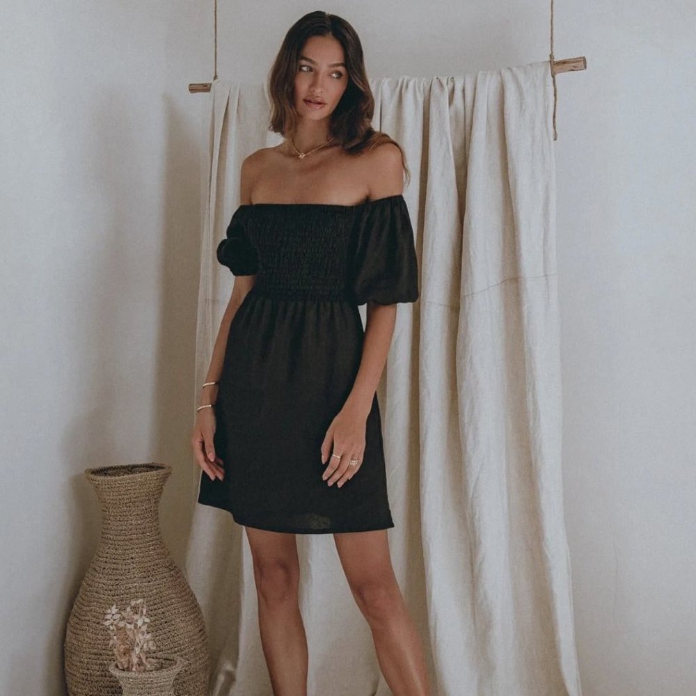 Aura the Label Linen Willow Mini Dress